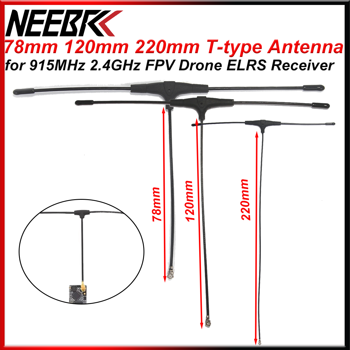 Crossfire Receiver Rx - Antena FPV Drone 915MHz 2.4GHz typu