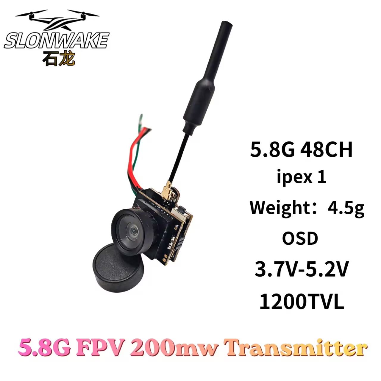 SLONWAKE 5.8G Analogowy Transm – Drone Rc Camera recenzja i cena